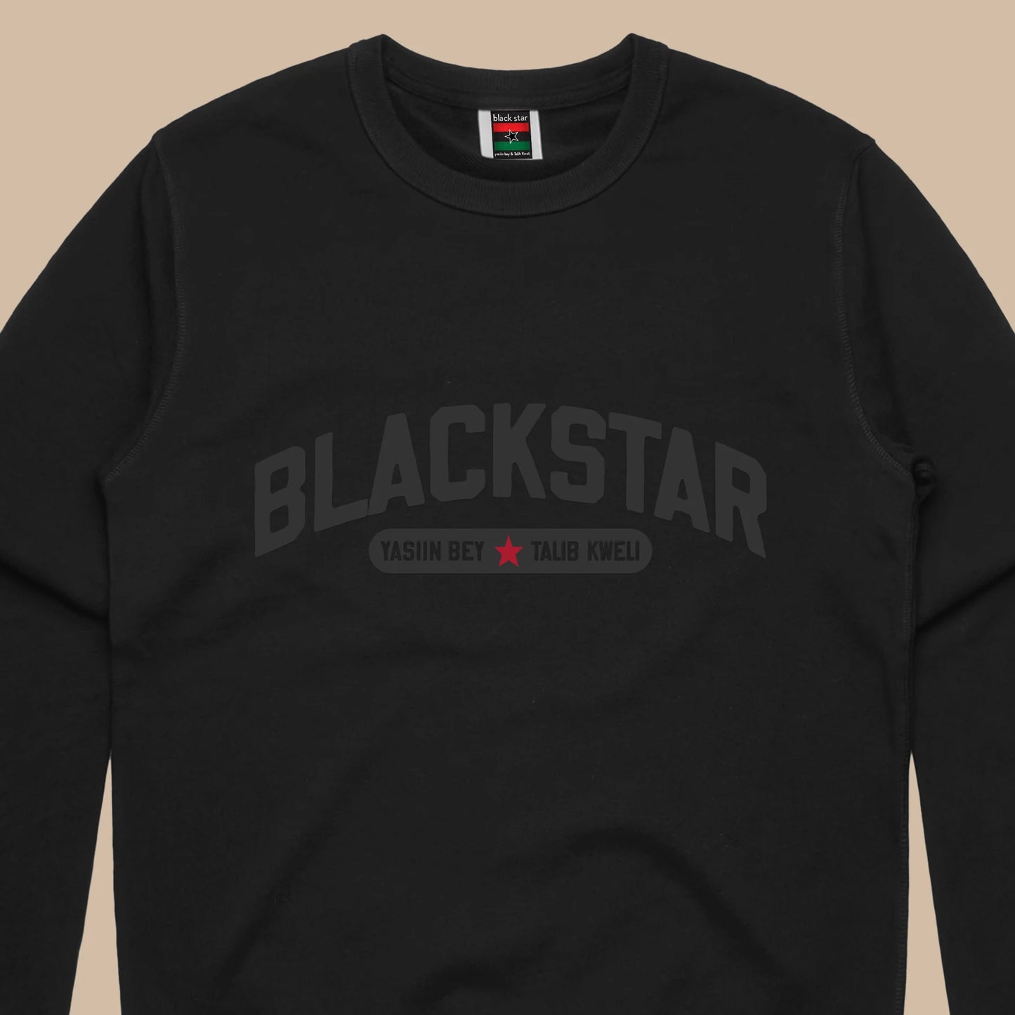 Black Star Varsity Crewneck Sweatshirt (Black)