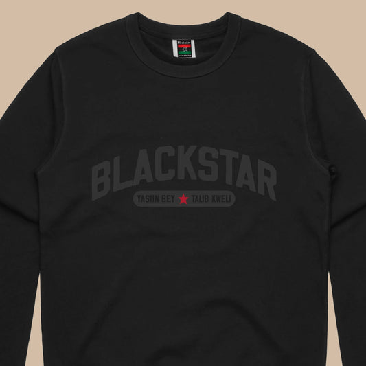 Black Star Varsity Crewneck Sweatshirt (Black)