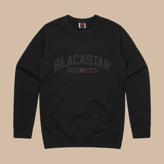 Black Star Varsity Crewneck Sweatshirt (Black)
